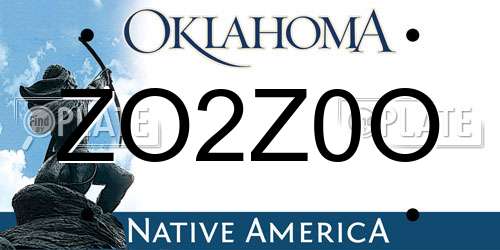 ZO2Z0O Oklahoma License Plate