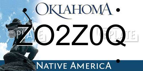 ZO2Z0Q Oklahoma License Plate
