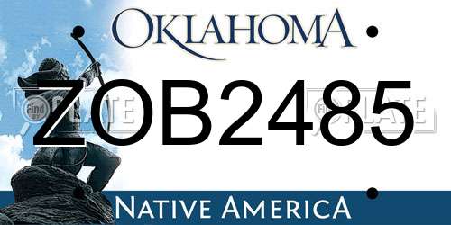 ZOB2485 Oklahoma License Plate
