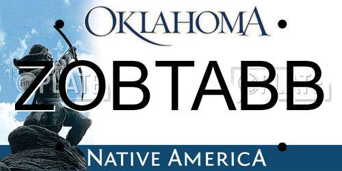 ZOBTABB Oklahoma License Plate