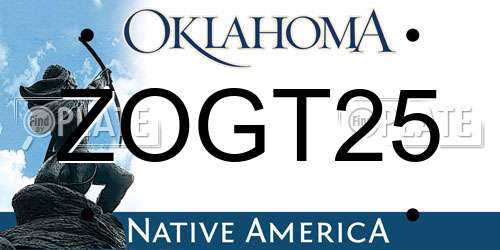 ZOGT25 Oklahoma License Plate