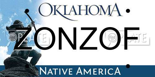 ZONZOF Oklahoma License Plate