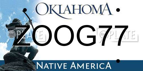ZOOG77 Oklahoma License Plate