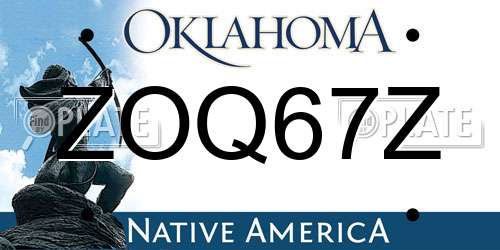 ZOQ67Z Oklahoma License Plate