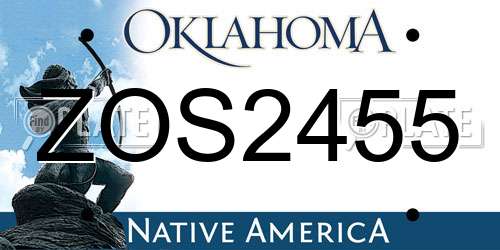 ZOS2455 Oklahoma License Plate