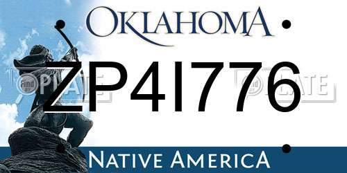 ZP4I776 Oklahoma License Plate