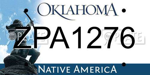 ZPA1276 Oklahoma License Plate