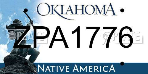 ZPA1776 Oklahoma License Plate