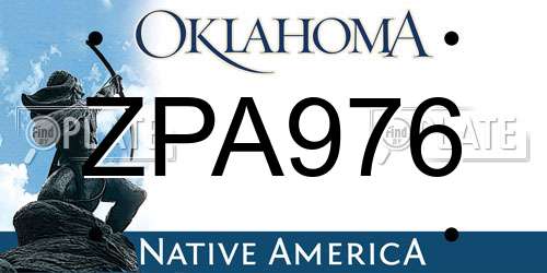 ZPA976 Oklahoma License Plate