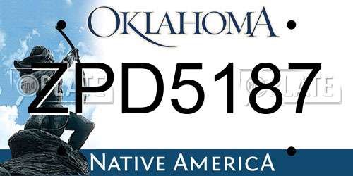 ZPD5187 Oklahoma License Plate
