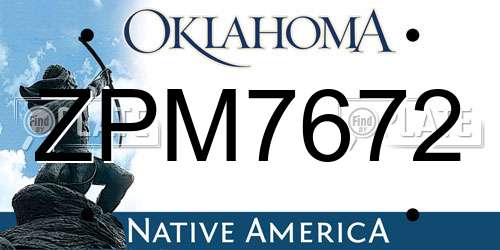 ZPM7672 Oklahoma License Plate