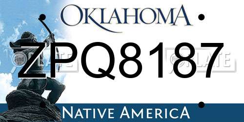ZPQ8187 Oklahoma License Plate