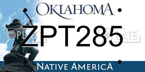 ZPT285 Oklahoma License Plate