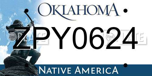 ZPY0624 Oklahoma License Plate