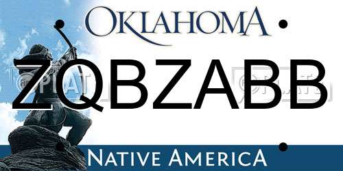 ZQBZABB Oklahoma License Plate