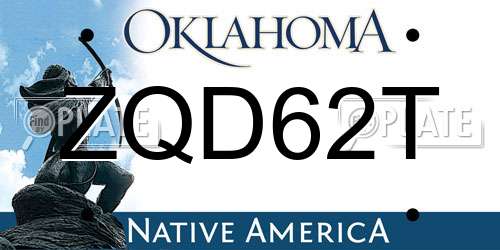 ZQD62T Oklahoma License Plate
