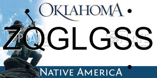 ZQGLGSS Oklahoma License Plate