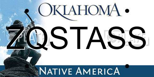 ZQSTASS Oklahoma License Plate