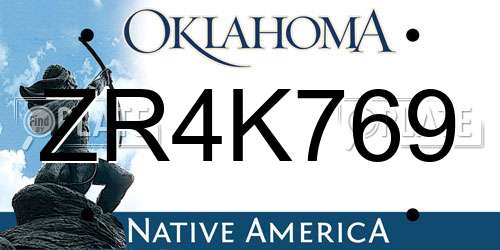 ZR4K769 Oklahoma License Plate