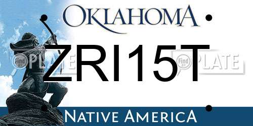 ZRI15T Oklahoma License Plate