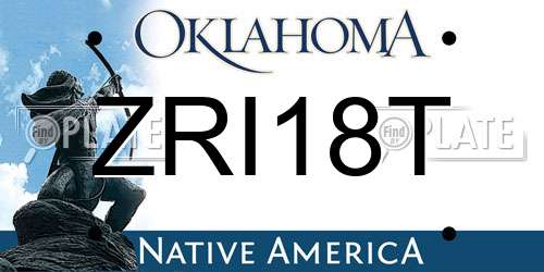 ZRI18T Oklahoma License Plate