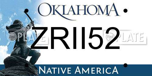 ZRII52 Oklahoma License Plate