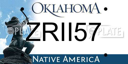 ZRII57 Oklahoma License Plate