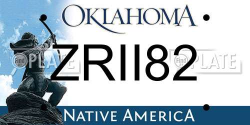 ZRII82 Oklahoma License Plate