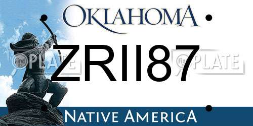 ZRII87 Oklahoma License Plate
