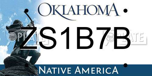 ZS1B7B Oklahoma License Plate