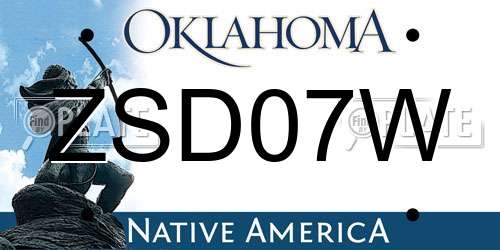 ZSD07W Oklahoma License Plate