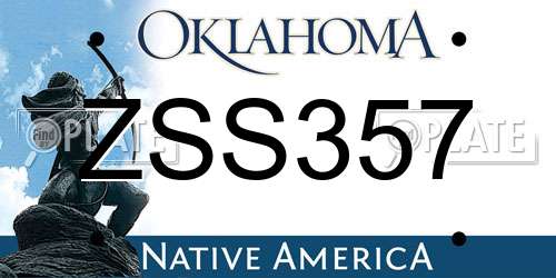 ZSS357 Oklahoma License Plate