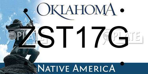 ZST17G Oklahoma License Plate