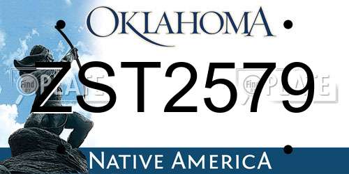 ZST2579 Oklahoma License Plate