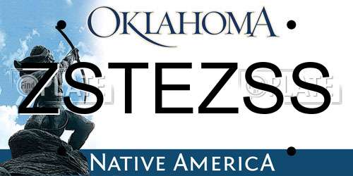 ZSTEZSS Oklahoma License Plate