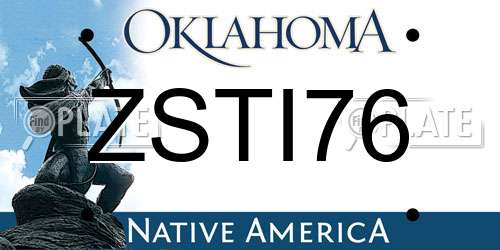 ZSTI76 Oklahoma License Plate