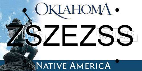 ZSZEZSS Oklahoma License Plate