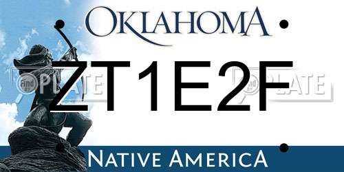 ZT1E2F Oklahoma License Plate