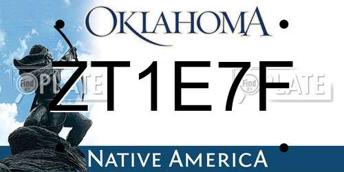 ZT1E7F Oklahoma License Plate