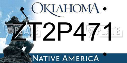 ZT2P471 Oklahoma License Plate