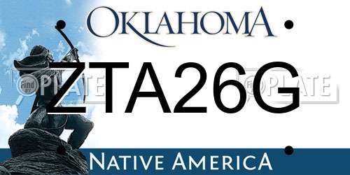 ZTA26G Oklahoma License Plate