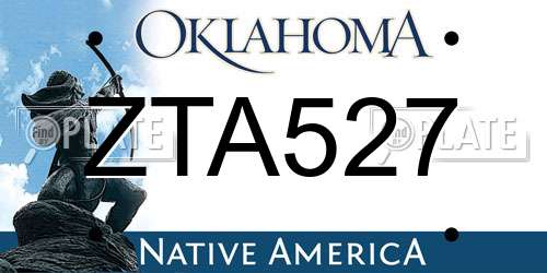 ZTA527 Oklahoma License Plate