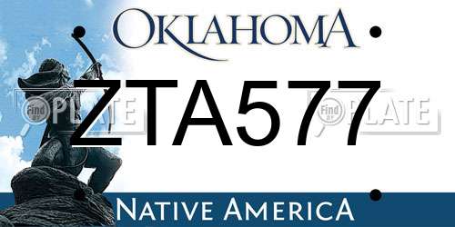 ZTA577 Oklahoma License Plate