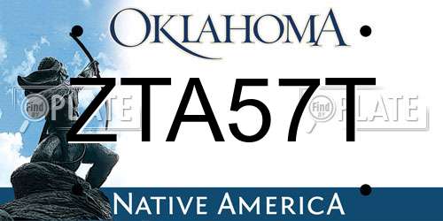 ZTA57T Oklahoma License Plate