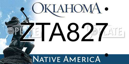 ZTA827 Oklahoma License Plate