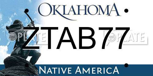 ZTAB77 Oklahoma License Plate