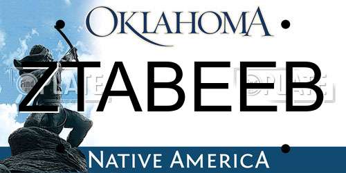ZTABEEB Oklahoma License Plate