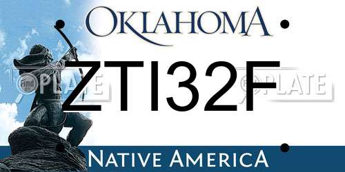 ZTI32F Oklahoma License Plate