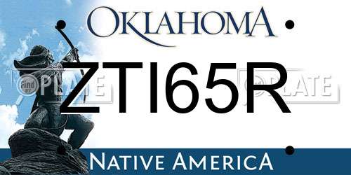 ZTI65R Oklahoma License Plate