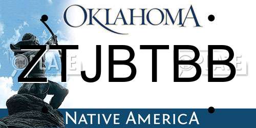 ZTJBTBB Oklahoma License Plate